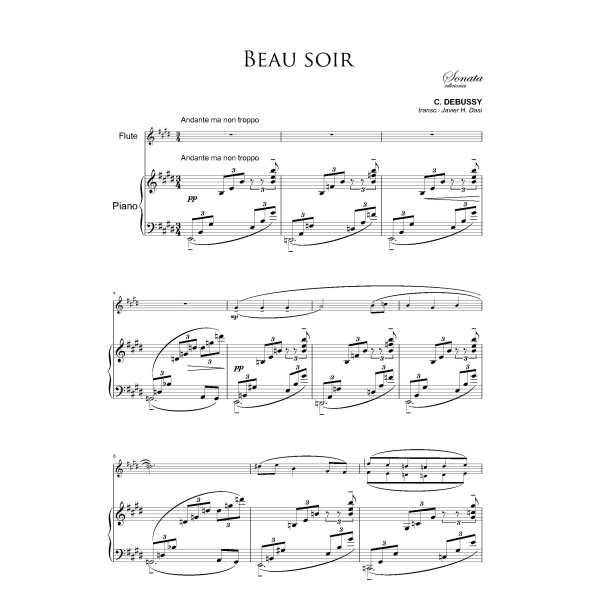 DEBUSSY: Beau soir (Flauta y piano) - Imagen 2