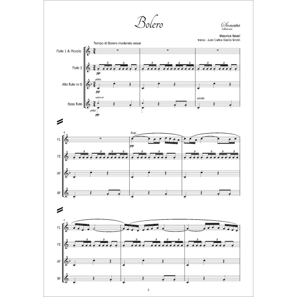 RAVEL, M.: Bolero (Cuarteto de flautas) - Imagen 2