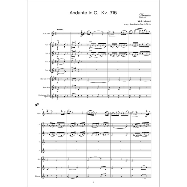 MOZART: Andante en Do M., K.315 (Orquesta de flautas) - Imagen 2