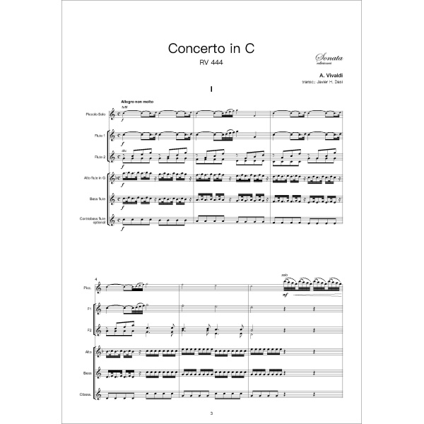 VIVALDI, A.: Concerto in C RV444 (Flautín solista y Orquesta de flautas) - Imagen 2