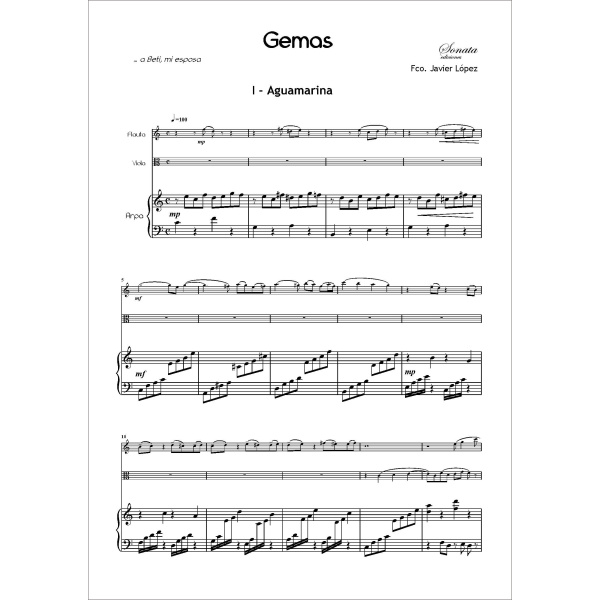 LÓPEZ, F.J.: Gemas · Flauta, viola y arpa - Imagen 2