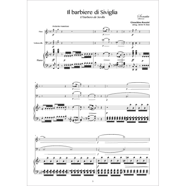 ROSSINI, G.: il barbiere di Siviglia (Flauta, cello y piano) - Imagen 2