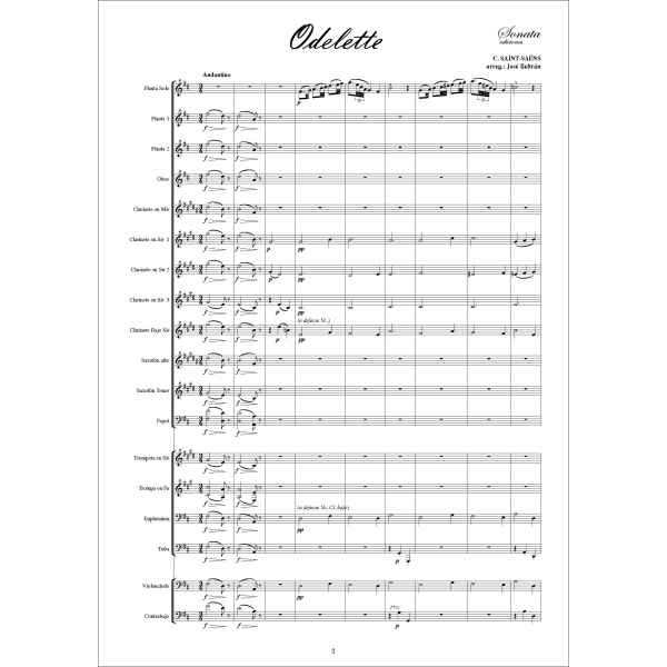 SAINT-SAENS, C.: Odelette (Flauta y Banda) - Imagen 2