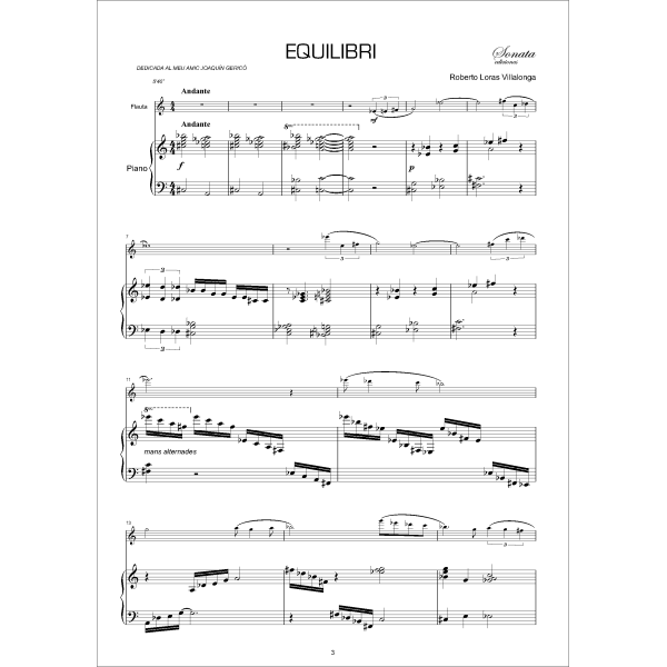 LORAS, R.: Equilibri (Flauta y piano) - Imagen 2