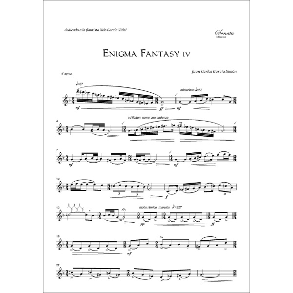 GARCIA, J.C.: Enigma Fantasy IV (flauta sola) - Imagen 2